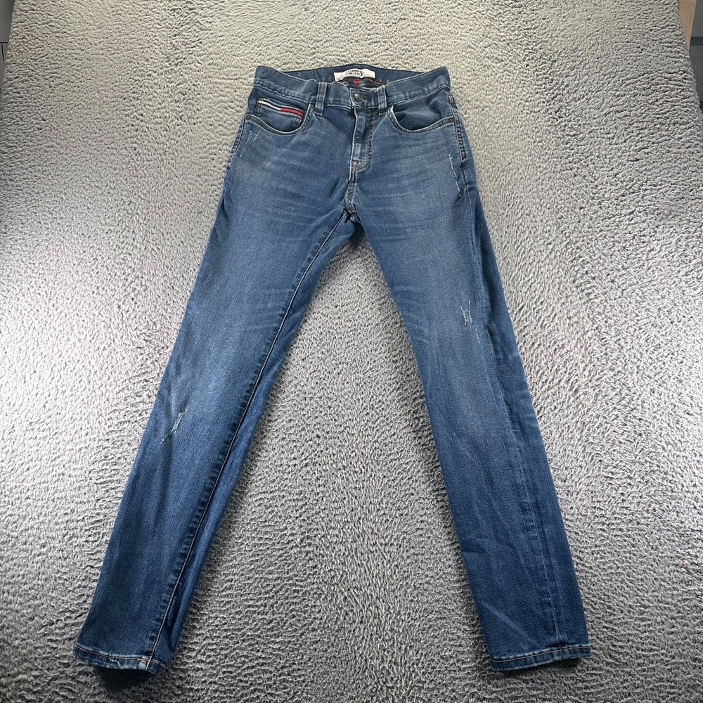 Tommy Hilfiger‎ Jeans Mens 28x32 Blue Cotton Denim Skinny Stretch Faded Workwear
